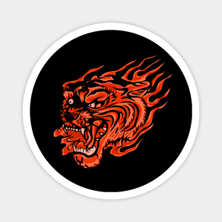 Tribal angry tiger head Magnet